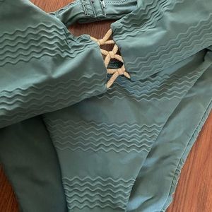 Green high waisted swim suit